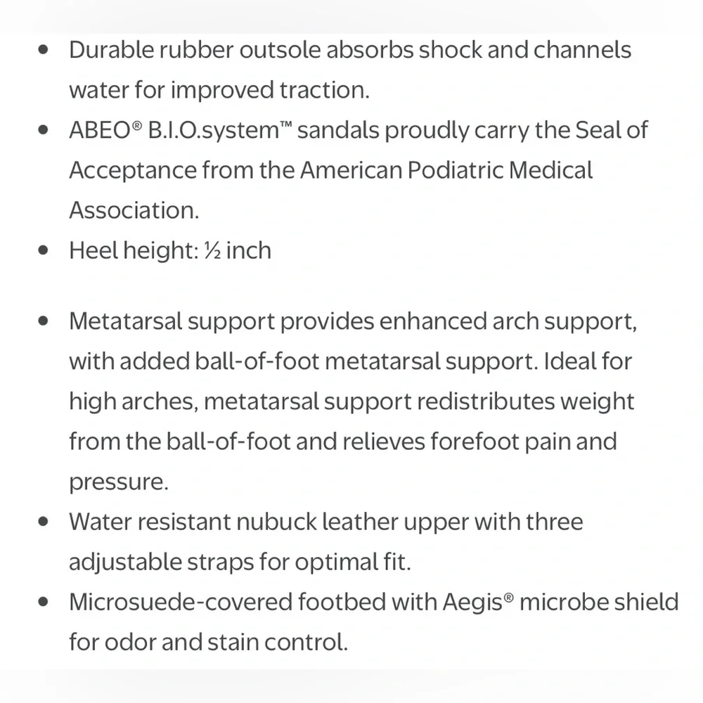 ABEO Goleta Biosystem orthotic sandal women‎ 11 support comfort hiking walking